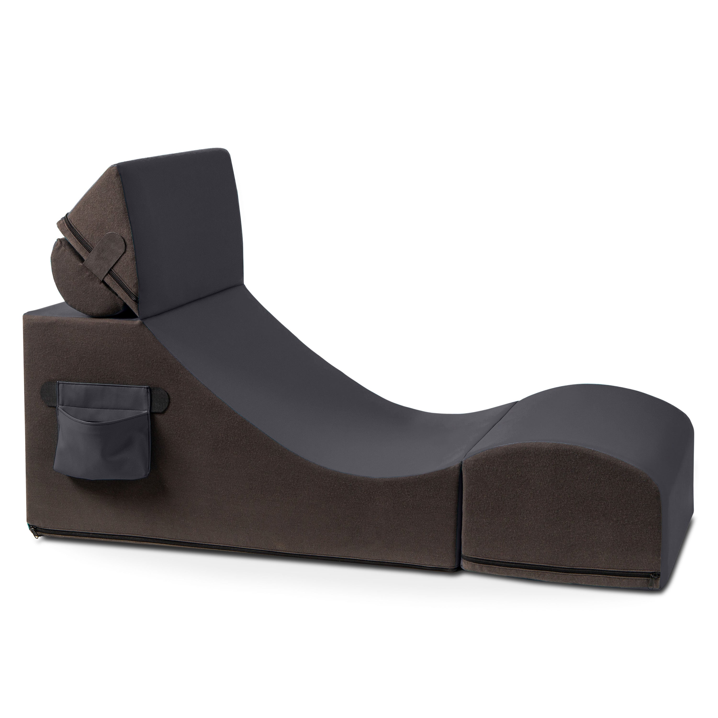 Jaxx Flexx V-Tex Convertible 3 in 1 Gamer Chair, Table, & Ottoman w/ Adjustable Headrest & Pocket - Vinyl Black