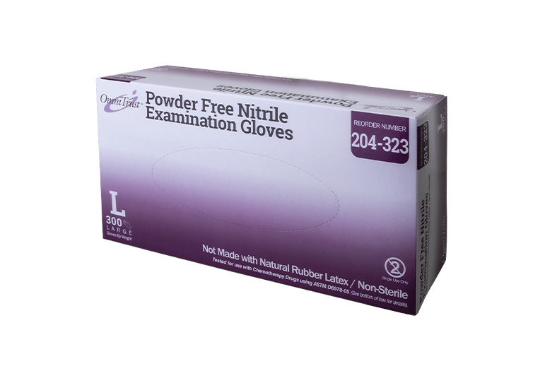 OmniTrust Nitrile Powder Free LT Examination Gloves (Large), 300 Pcs/Box, 10 Box/Cs