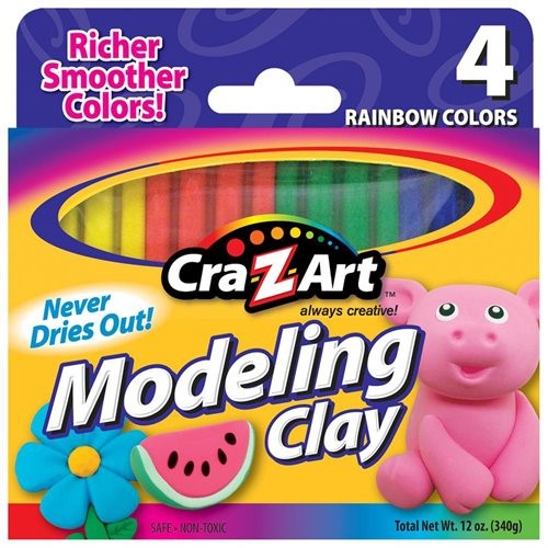 Cra-Z-Art 10900 4 Count Assorted Rainbow Colors Modeling Clay (Modeling Clay 4ct)