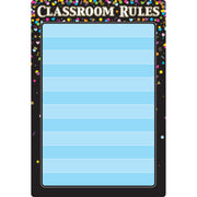 Smart Poly® Chart Black Confetti Classroom Rules, 13" x 19"