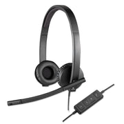 Stereo - USB - Wired - 31.50 Hz to 20 kHz - Over-the-head - Binaural - Supra-aural - Noise Cancelling, Electret Microphone - Black