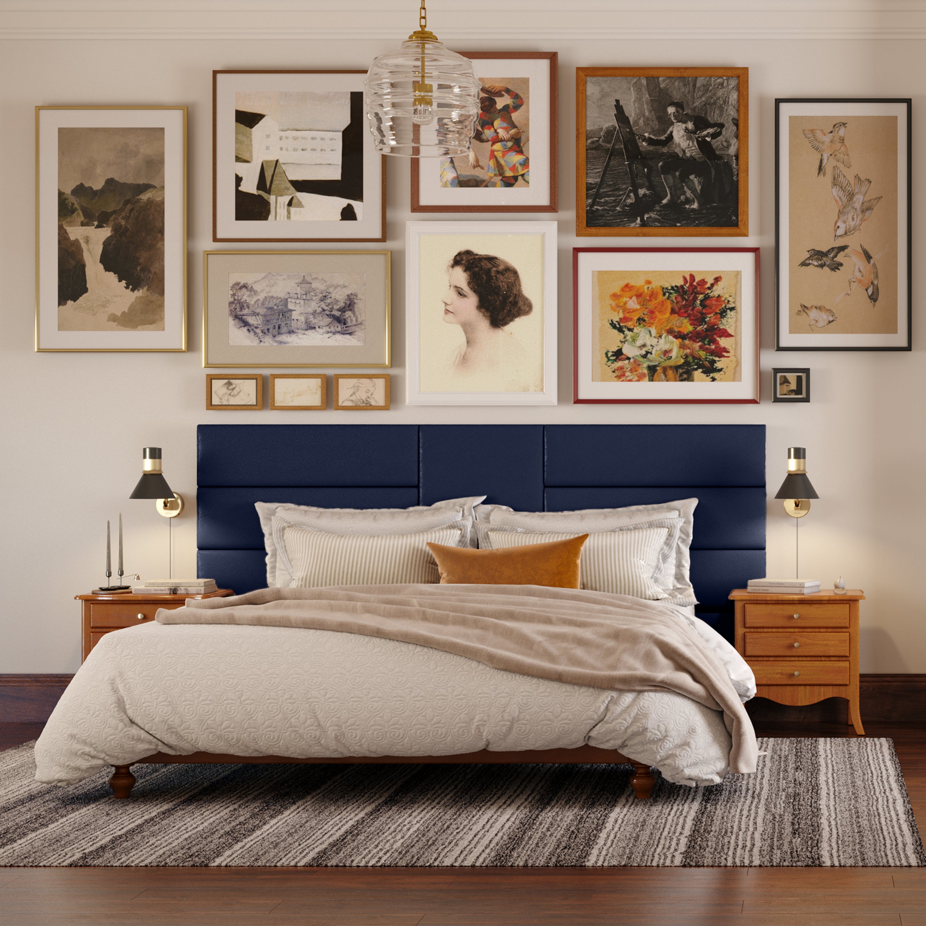 Jaxx Panelist Modern Padded Headboard- Wall Mounted Panel (22.5" x 22.5") - 1 Pack, Vegan Leather, Thunder Grey