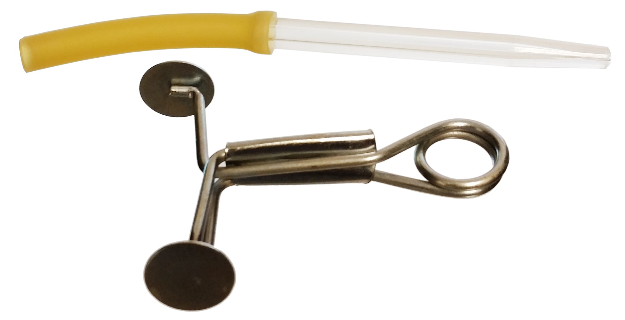 Burette Tip Assembly; capillary glass tip, latex tubing and Mohr's pinch clamp