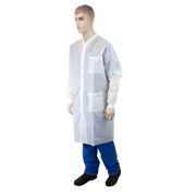 Lab Coat w/ Pockets, White, 2XL, With Three Pockets - 10 pcs per Box/3 Boxes per Case