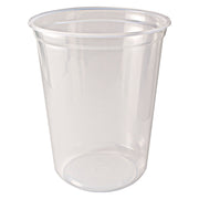 Microwavable Deli Containers, 32 oz, 4.6" Diameter x 5.6" h, Clear, Plastic, 500/Carton