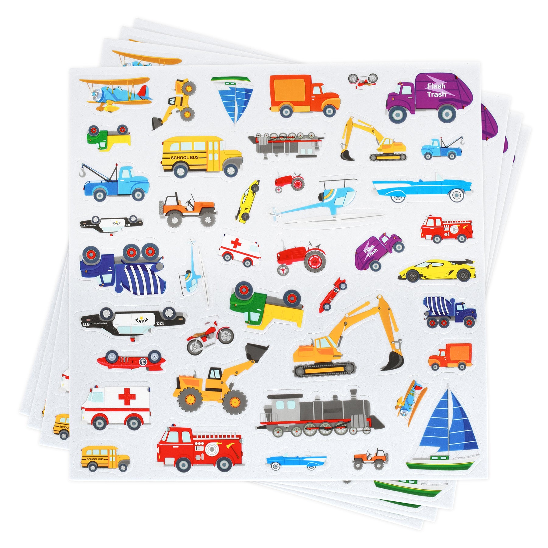 Foam Stickers - Transport - Pack of 168