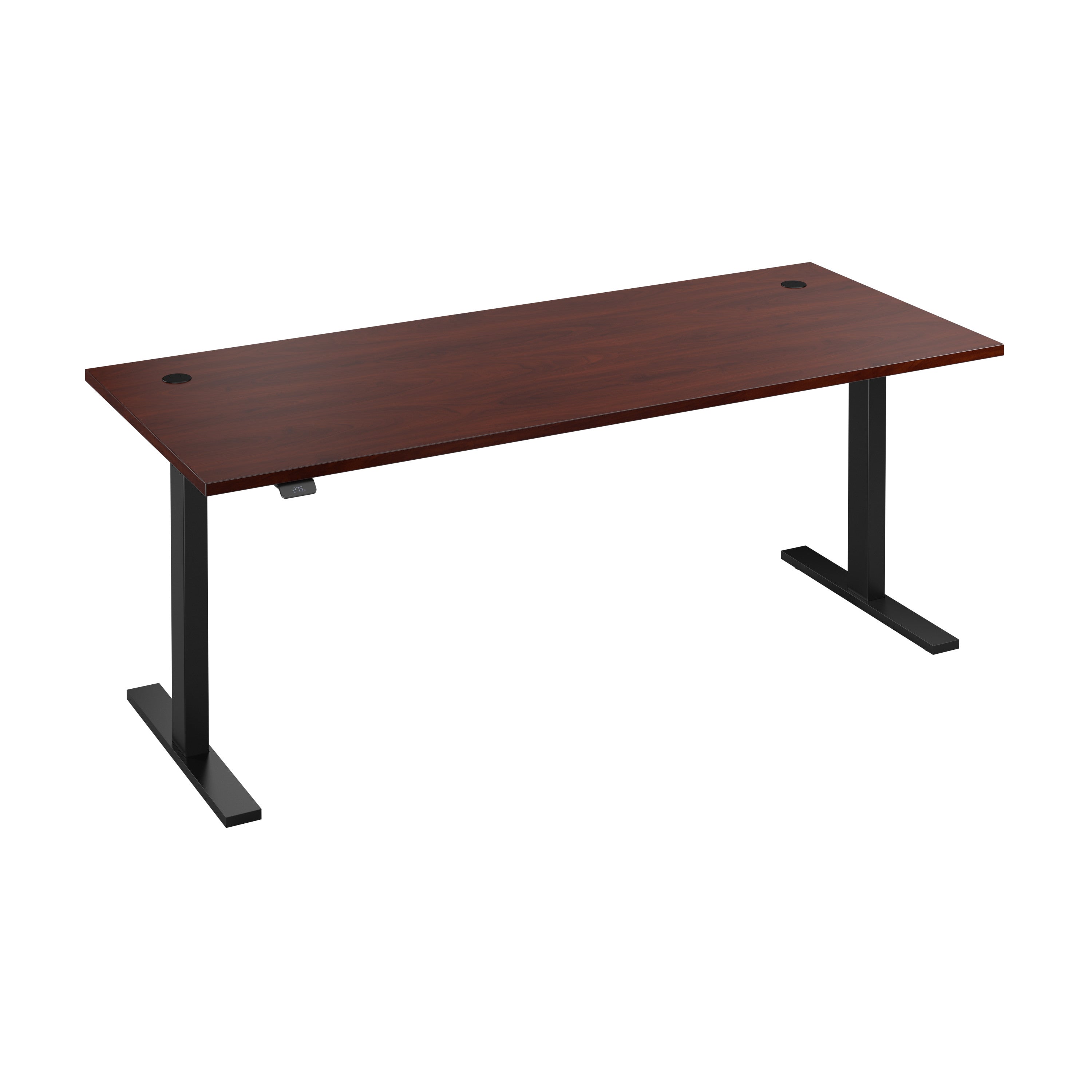 Bush Business Furniture Move 60 Series 72W x 30D Electric Height Adjustable Standing Desk in Hansen Cherry with Black Base - 71.02" Width x 29.37" Depth x 47.69" Height