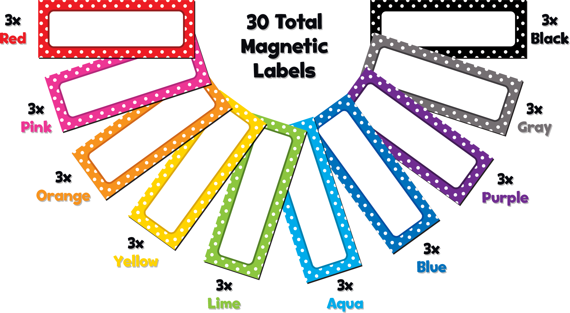 Polka Dots Magnetic Labels