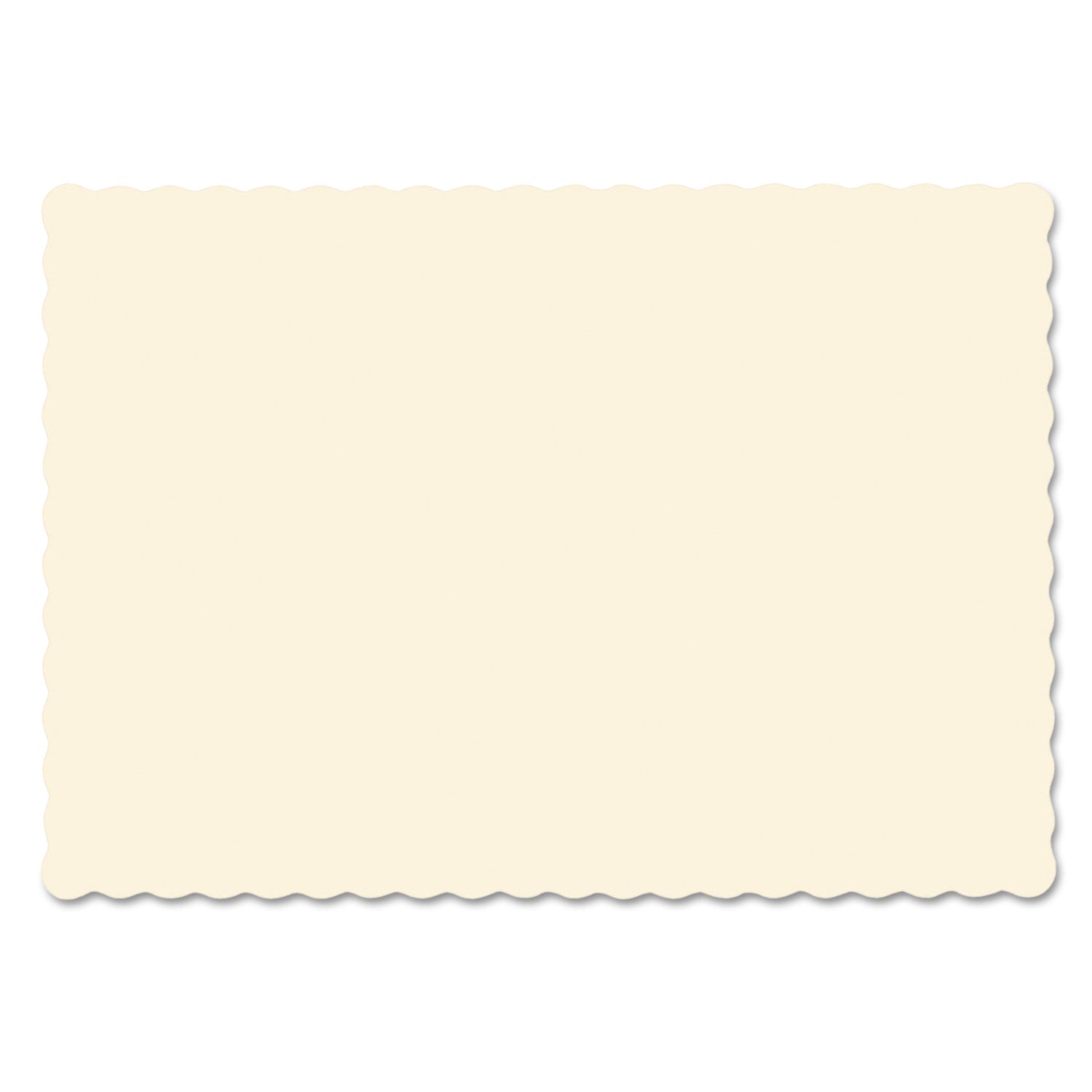 Solid Color Scalloped Edge Placemats, 9.5 X 13.5, Ecru, 1000/carton