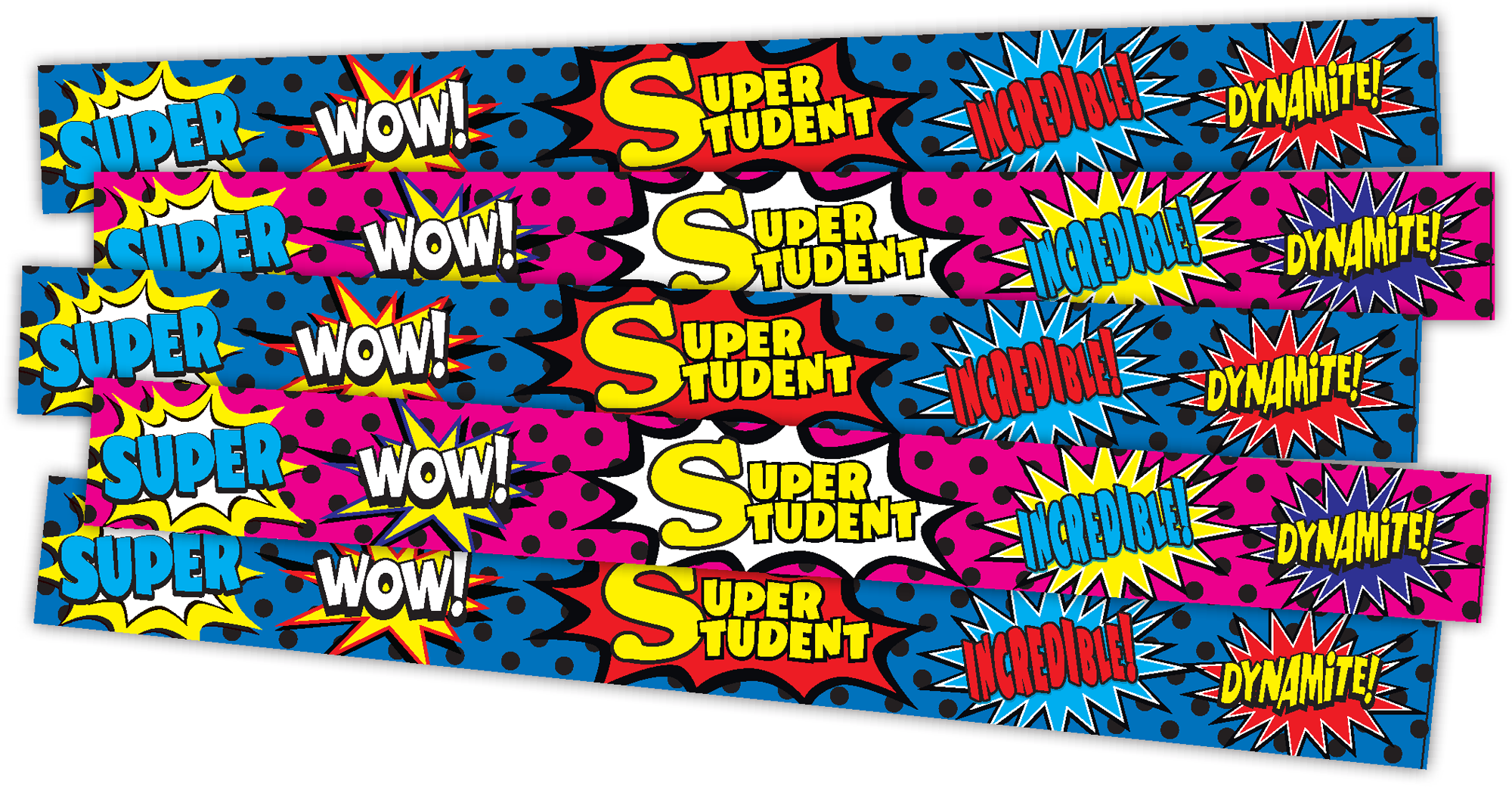 Superhero Super Student Slap Bracelets