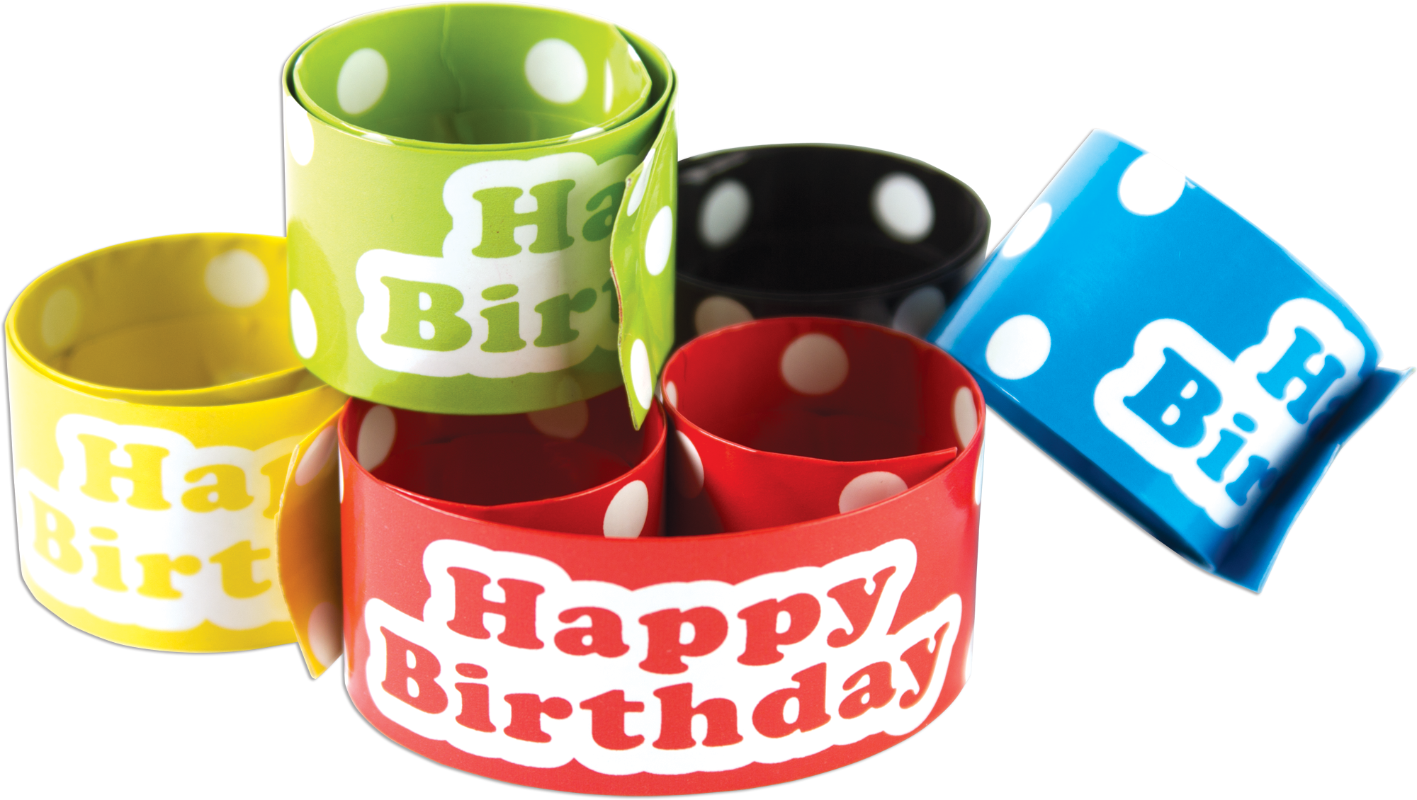 Polka Dots Happy Birthday Slap Bracelets
