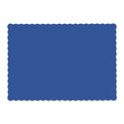 Solid Color Scalloped Edge Placemats, 9.5 X 13.5, Navy Blue, 1,000/carton