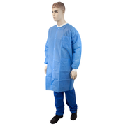 Lab Coat w/ Pockets, Blue, 2XL, With Three Pockets - 10 pcs per Box/3 Boxes per Case