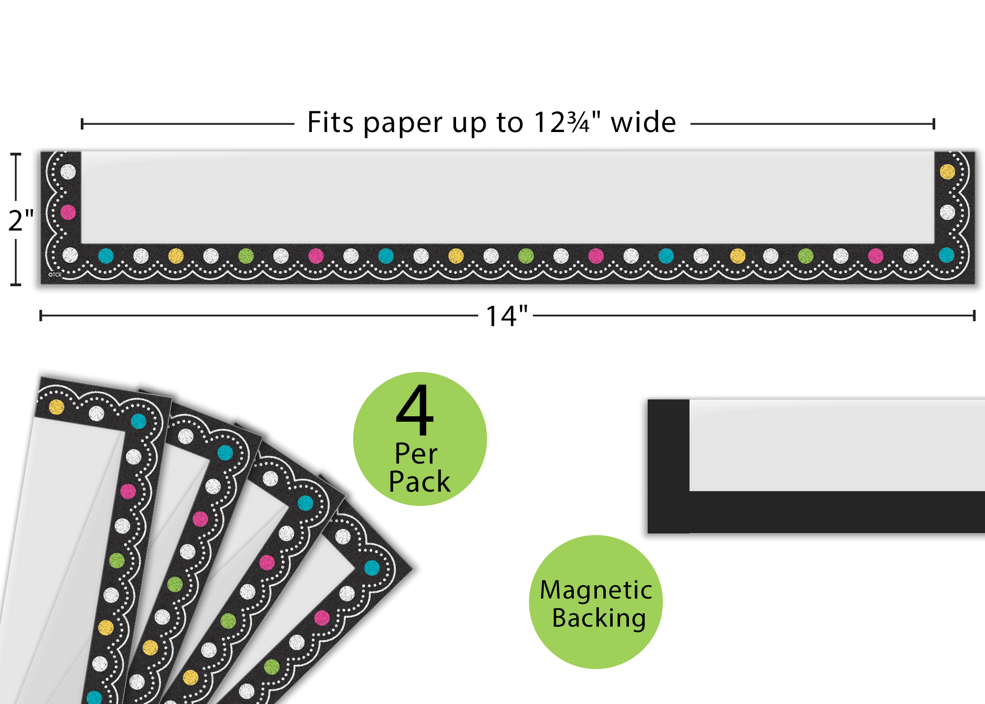 Chalkboard Brights Magnetic Pockets - Large
