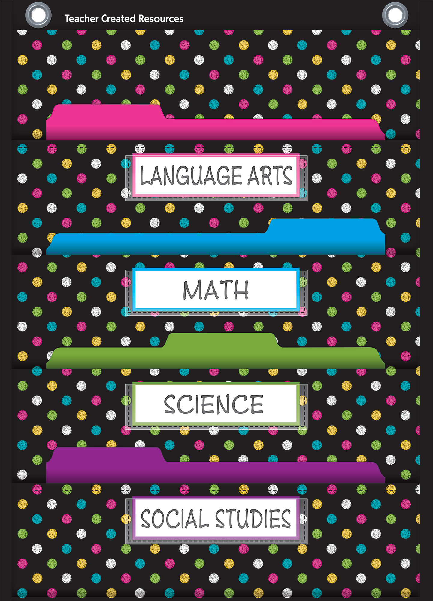 Chalkboard Brights 10 Pocket File Storage Pocket Chart (14" x 58")