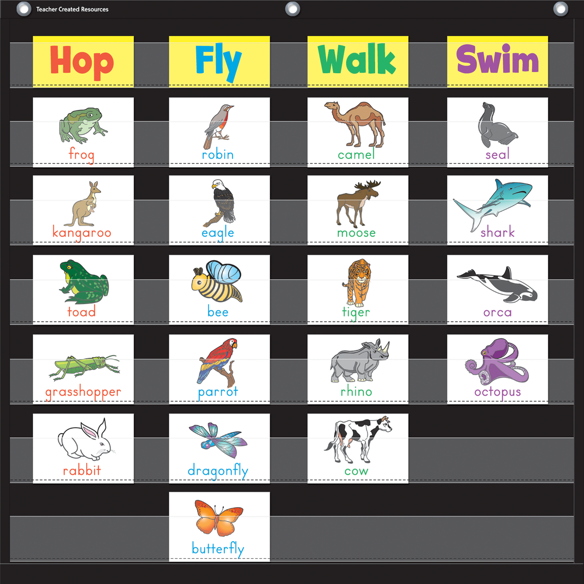 Black 7 Pocket Chart (28" x 28")