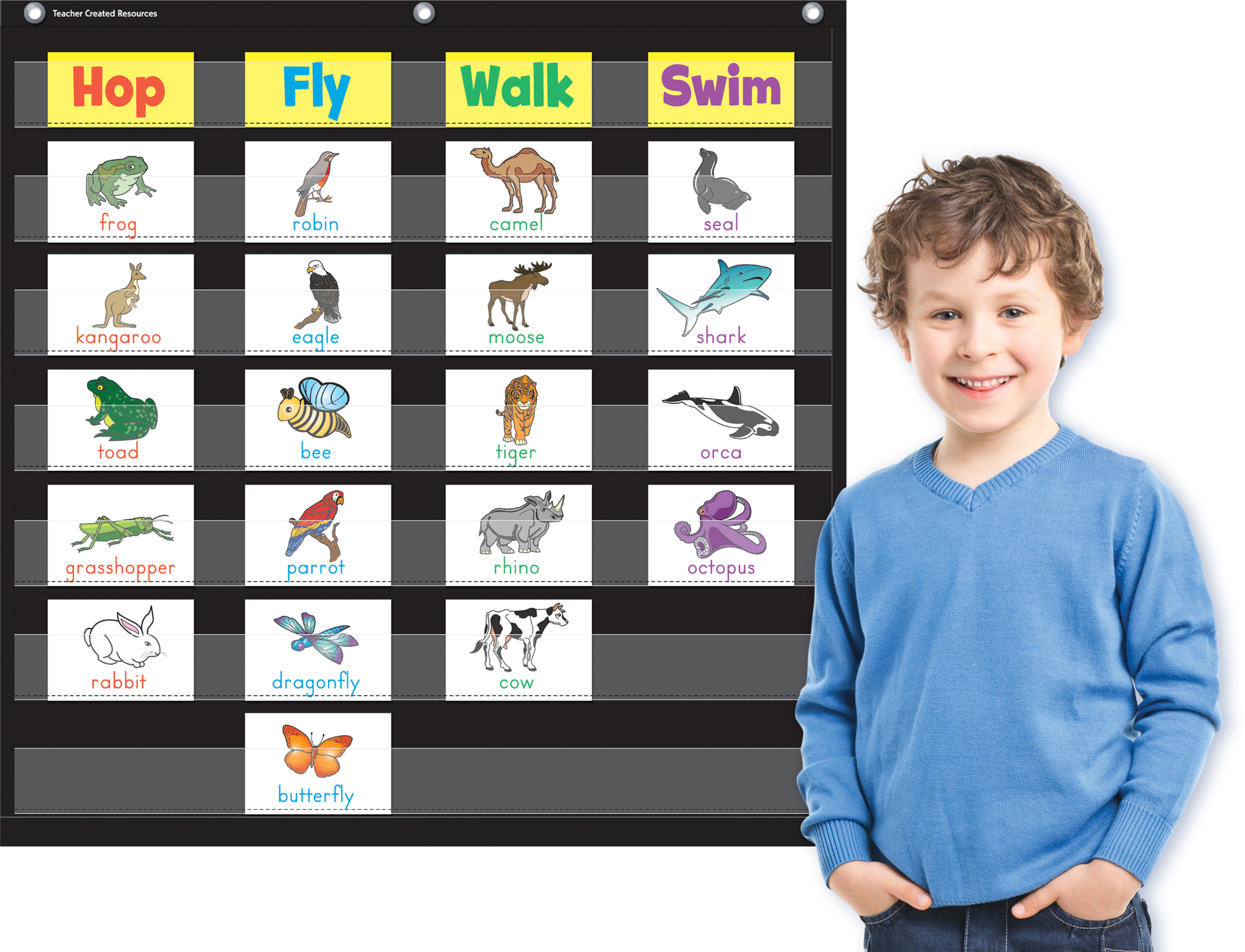 Black 7 Pocket Chart (28" x 28")