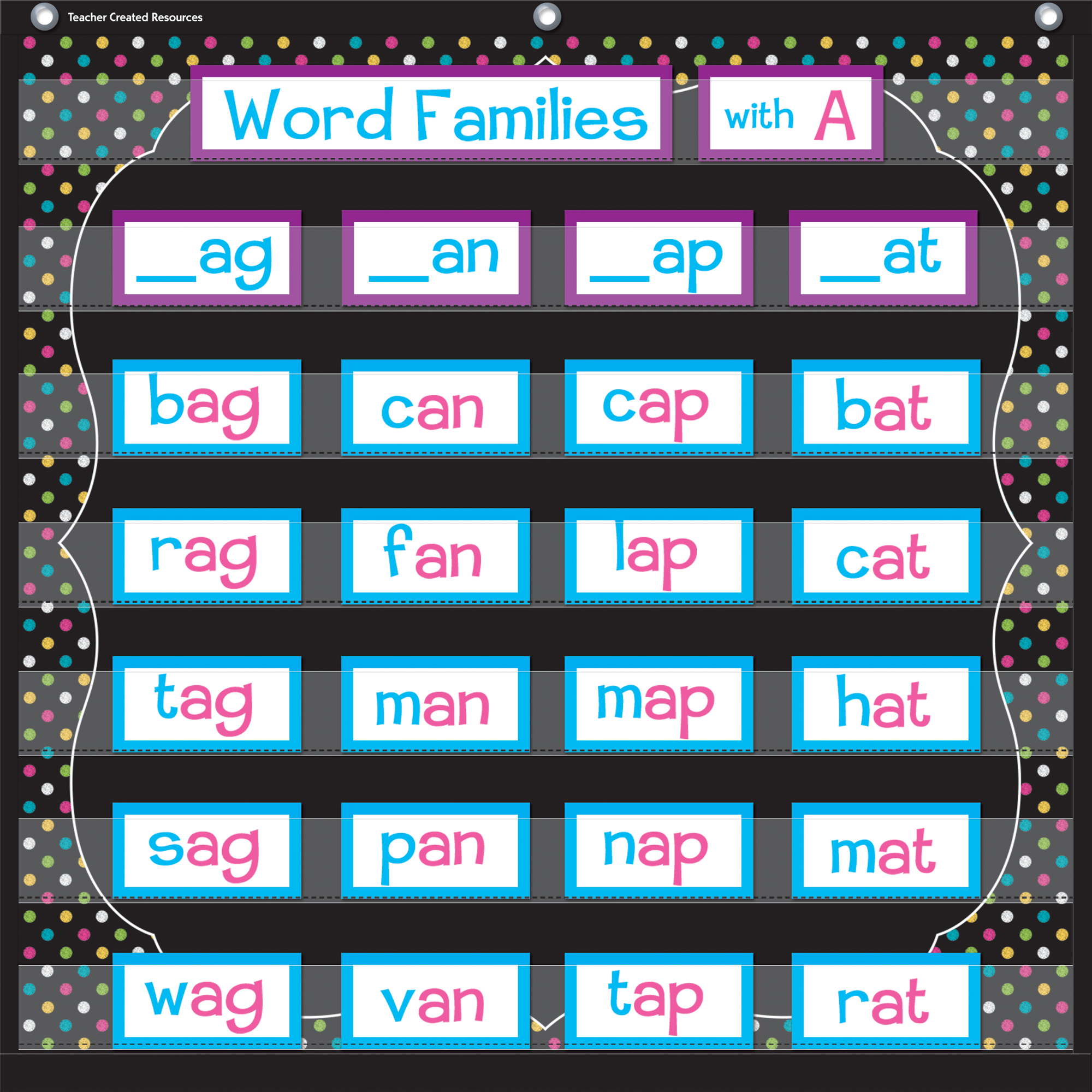 Chalkboard Brights 7 Pocket Chart (28" x 28")