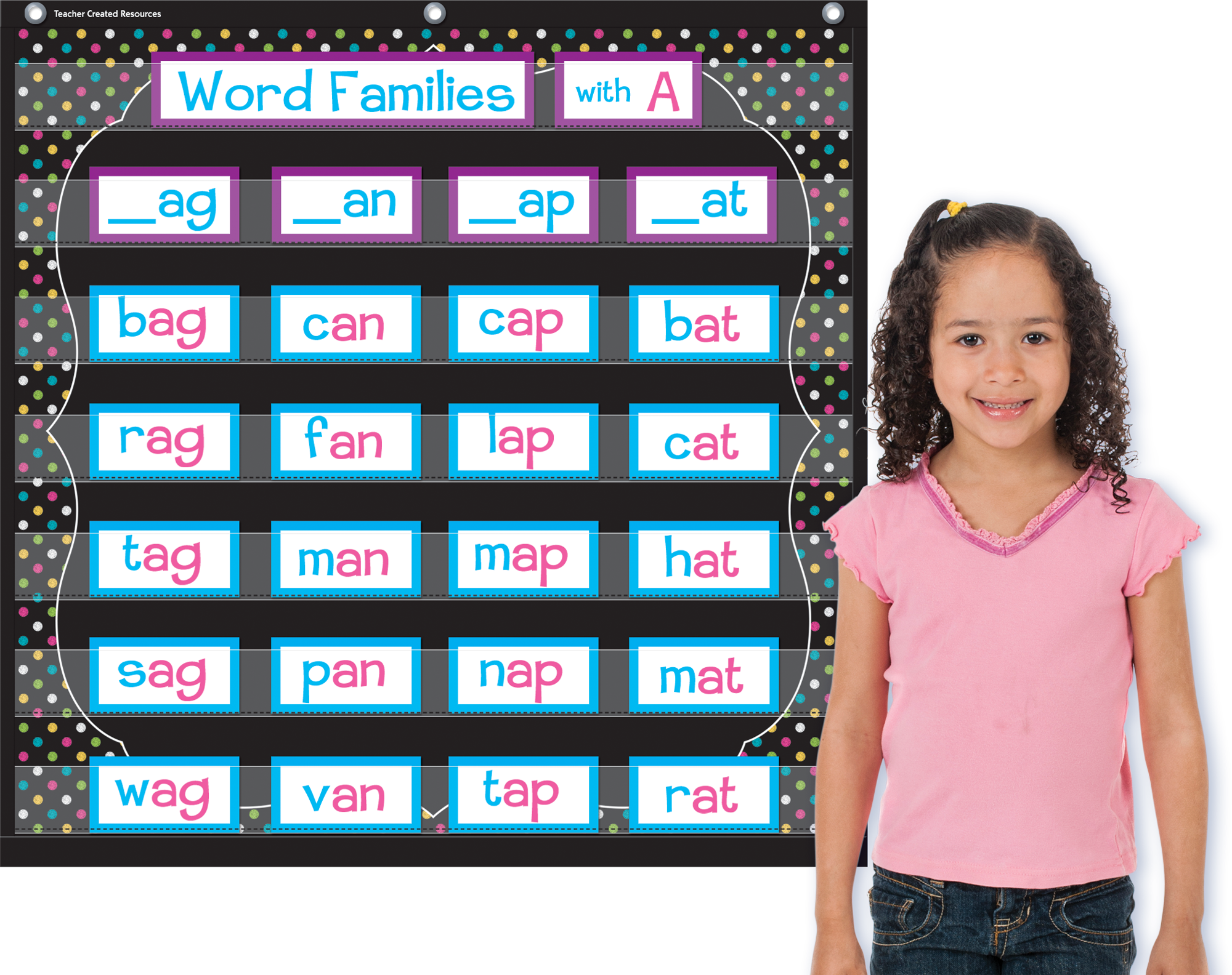 Chalkboard Brights 7 Pocket Chart (28" x 28")