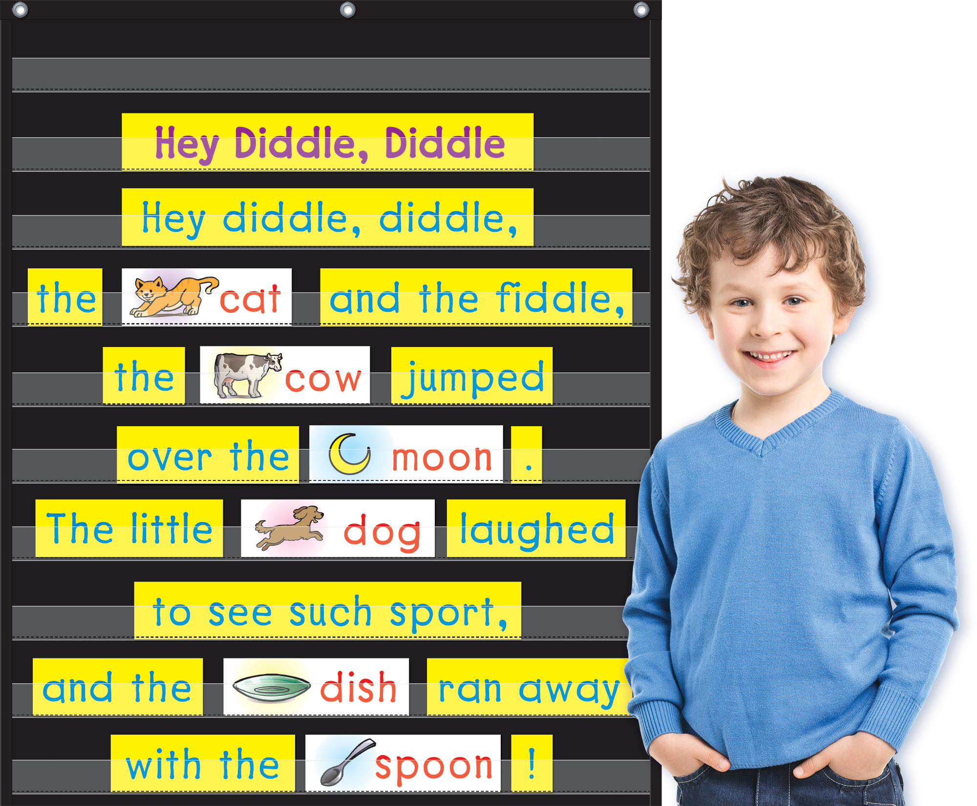 Black 10 Pocket Chart (34" x 44")