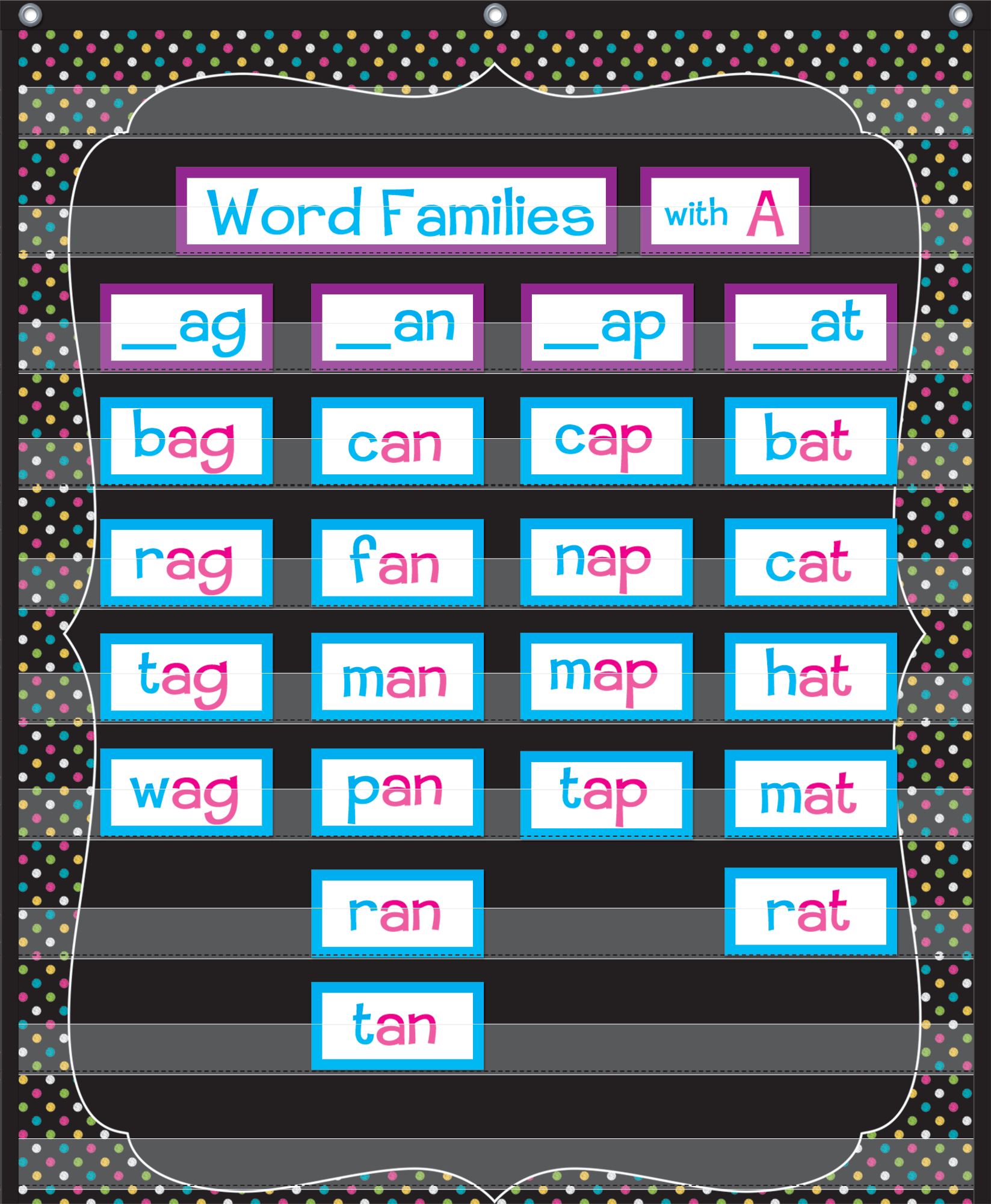 Chalkboard Brights 10 Pocket Chart (34" x 44")
