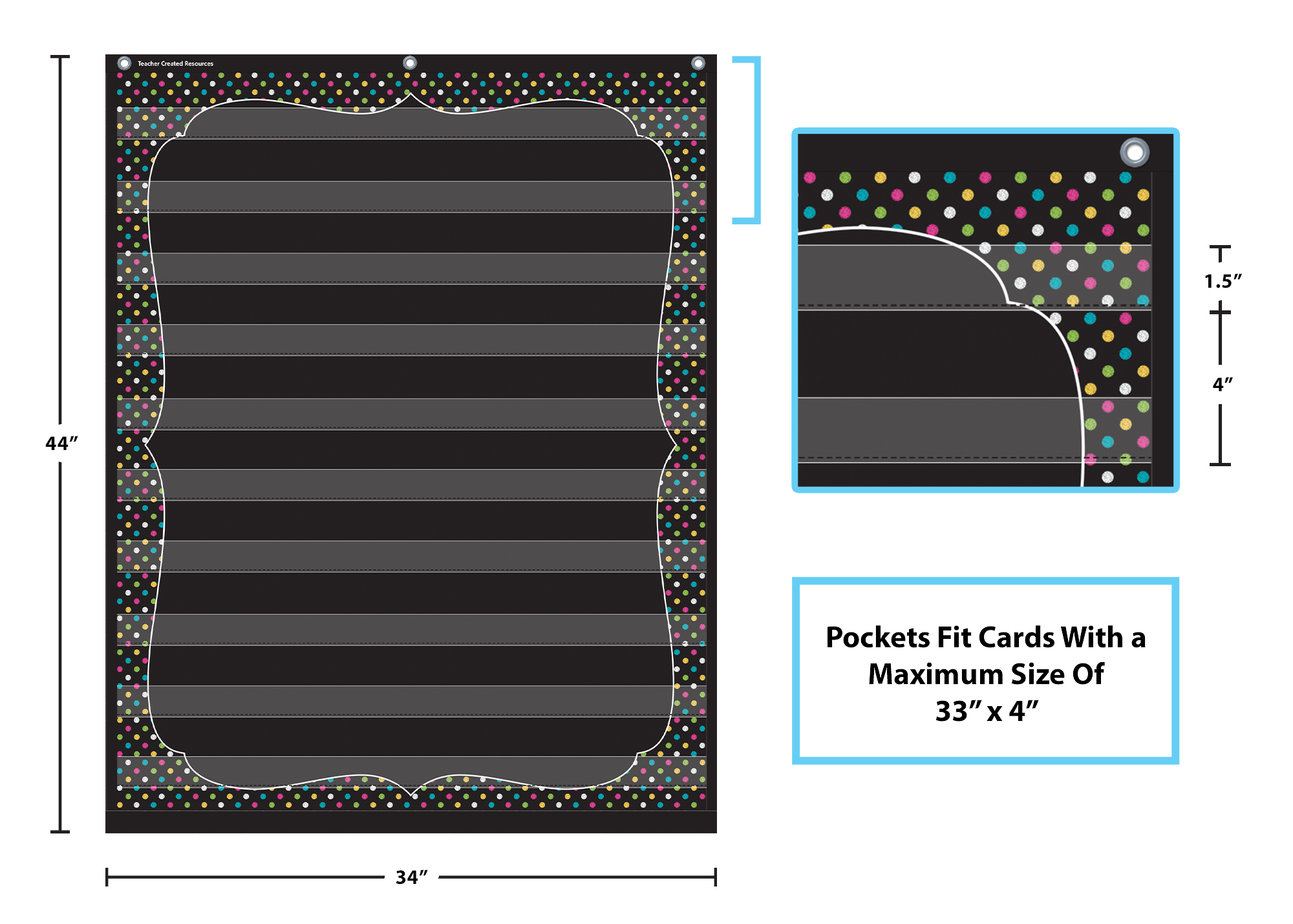 Chalkboard Brights 10 Pocket Chart (34" x 44")