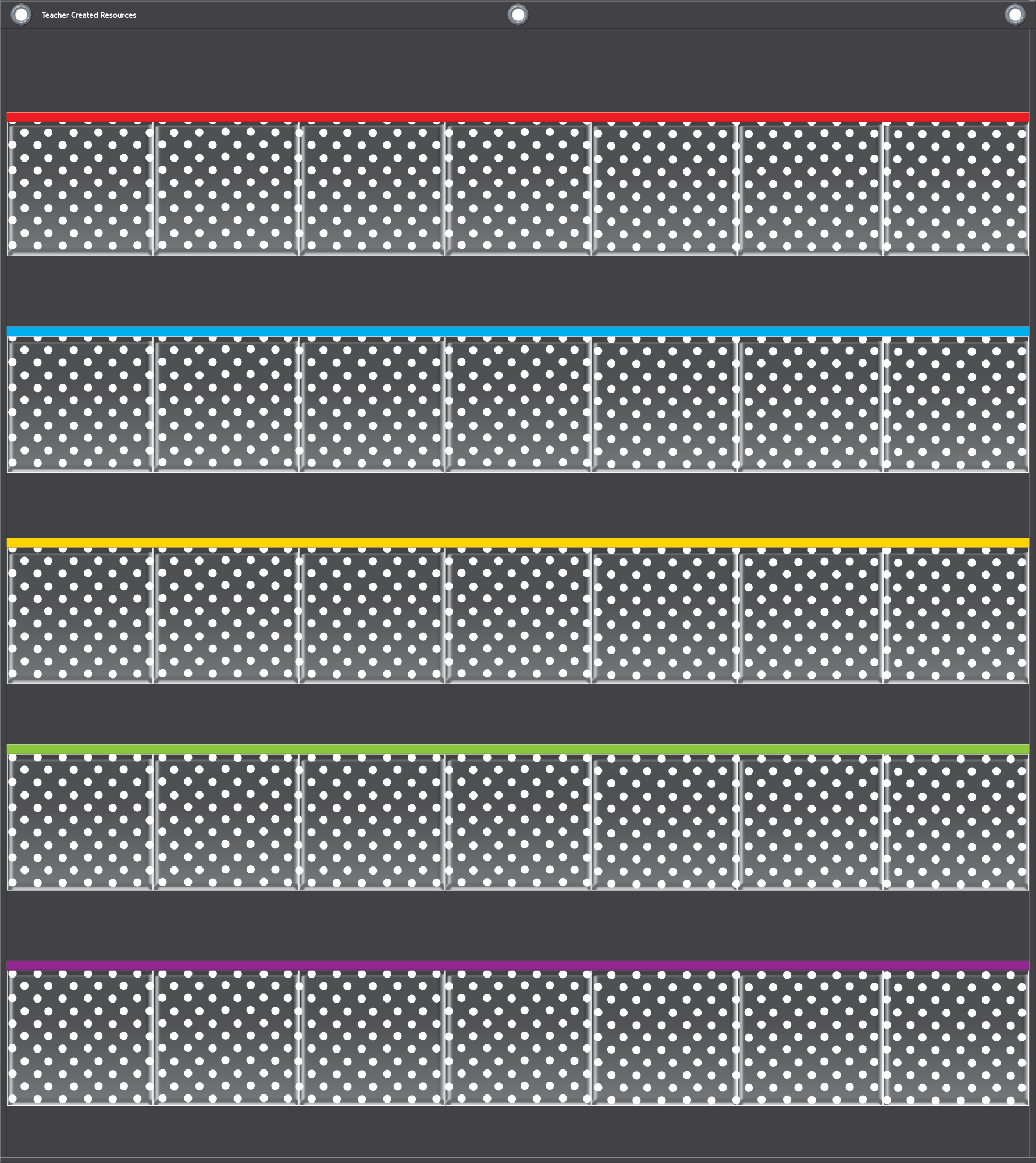 Black Polka Dots Storage Pocket Chart (32-1/2" x 36-1/2")