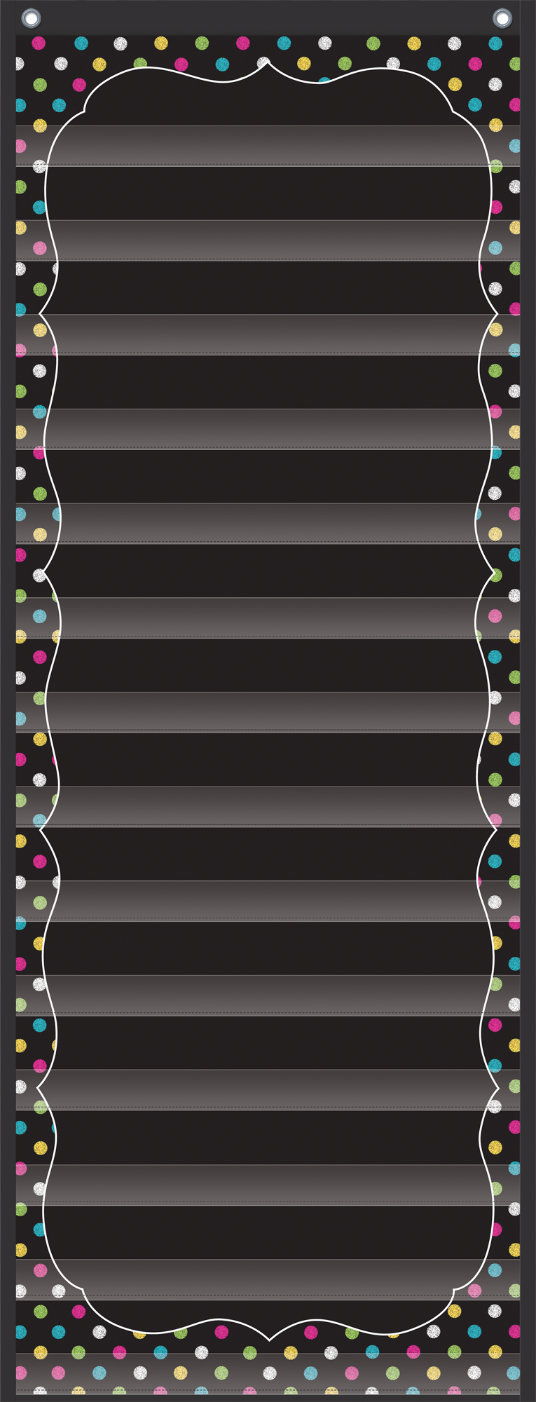 Chalkboard Brights 14 Pocket Daily Schedule Pocket Chart (13" x 34")