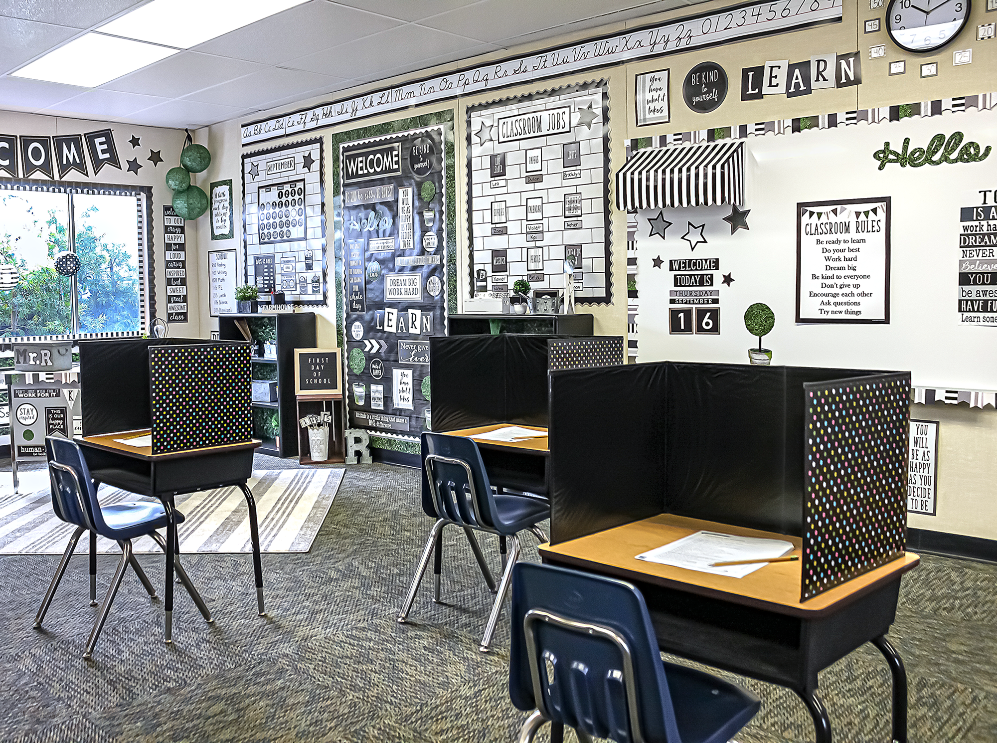 Chalkboard Brights Classroom Privacy Screen