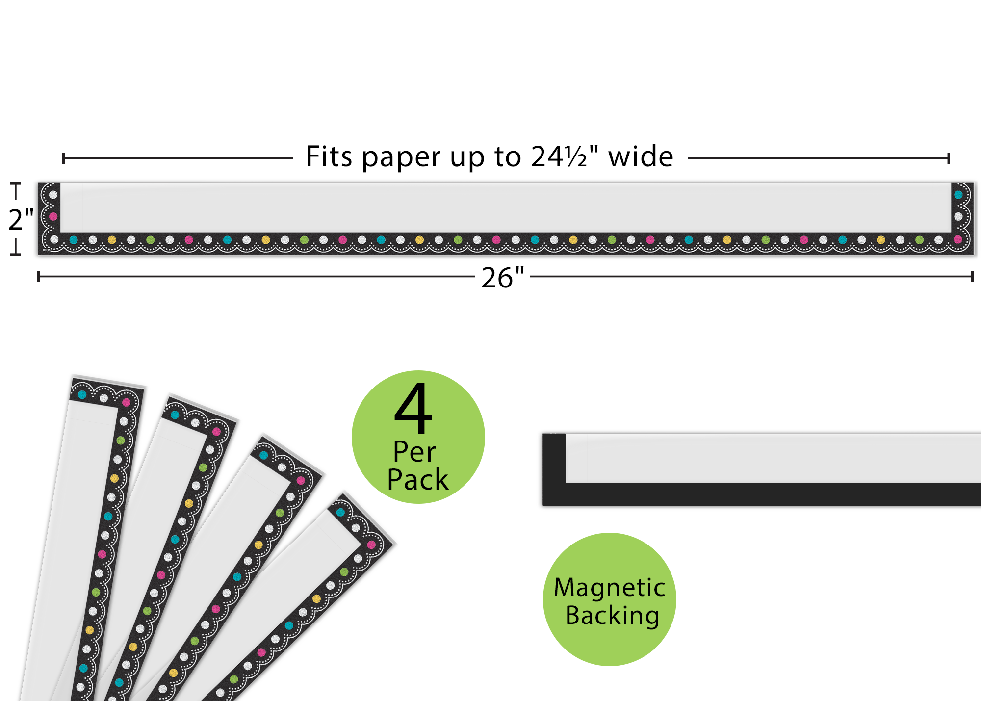 Chalkboard Brights Magnetic Pockets - Extra Large