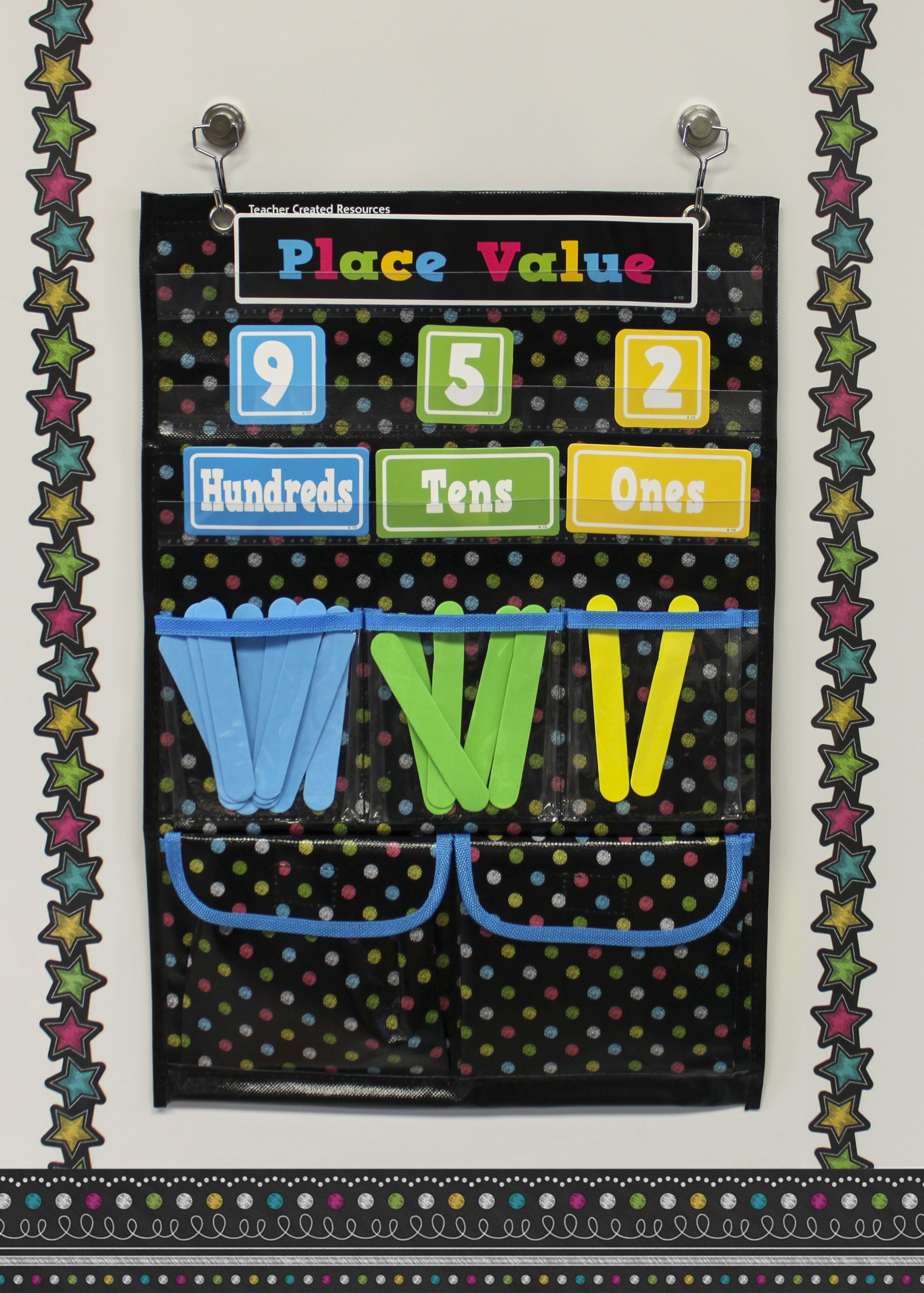 Chalkboard Brights Place Value Pocket Chart