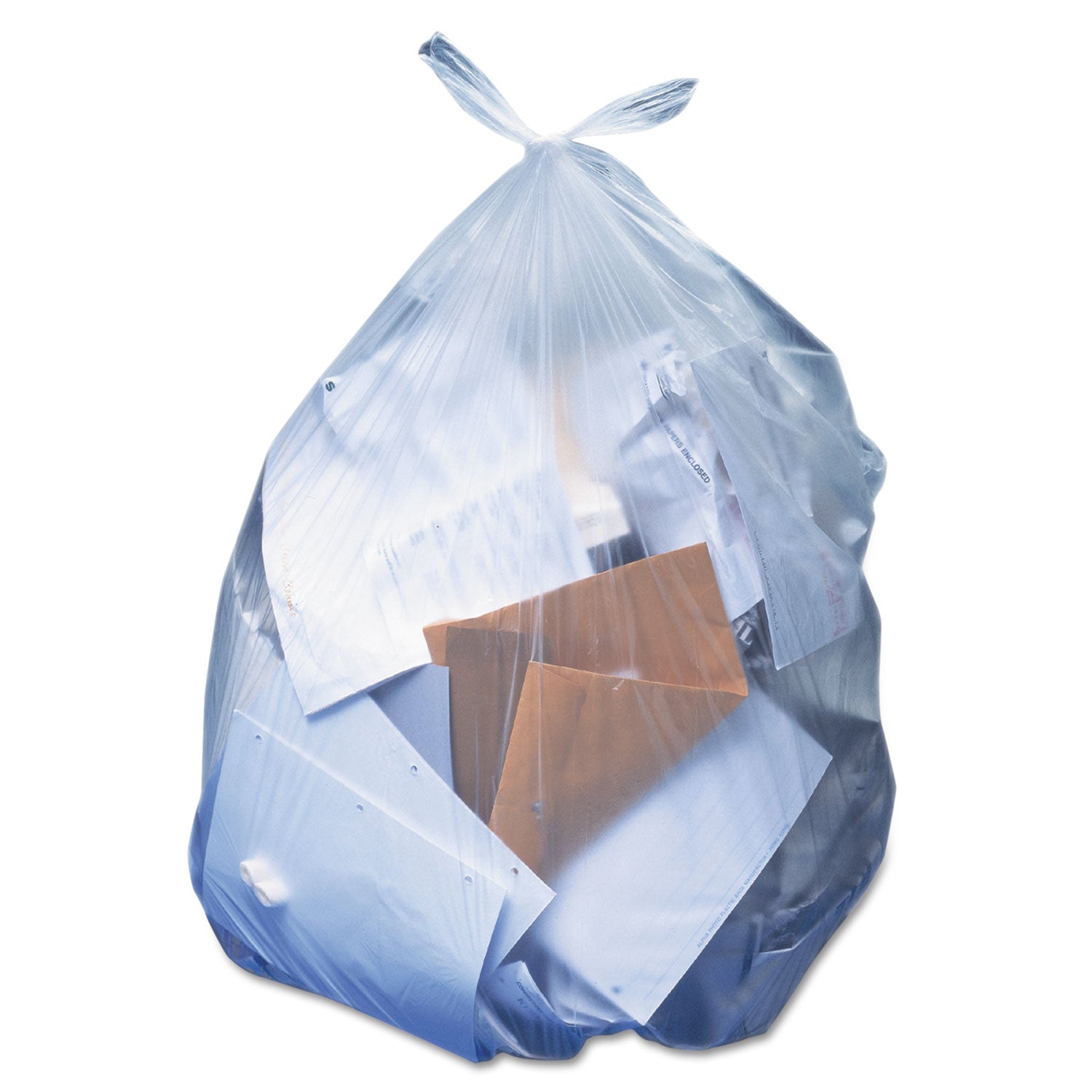 Linear Low-Density Can Liners, 56 Gal, 1.1 Mil, 43" X 47", Clear, 100/carton