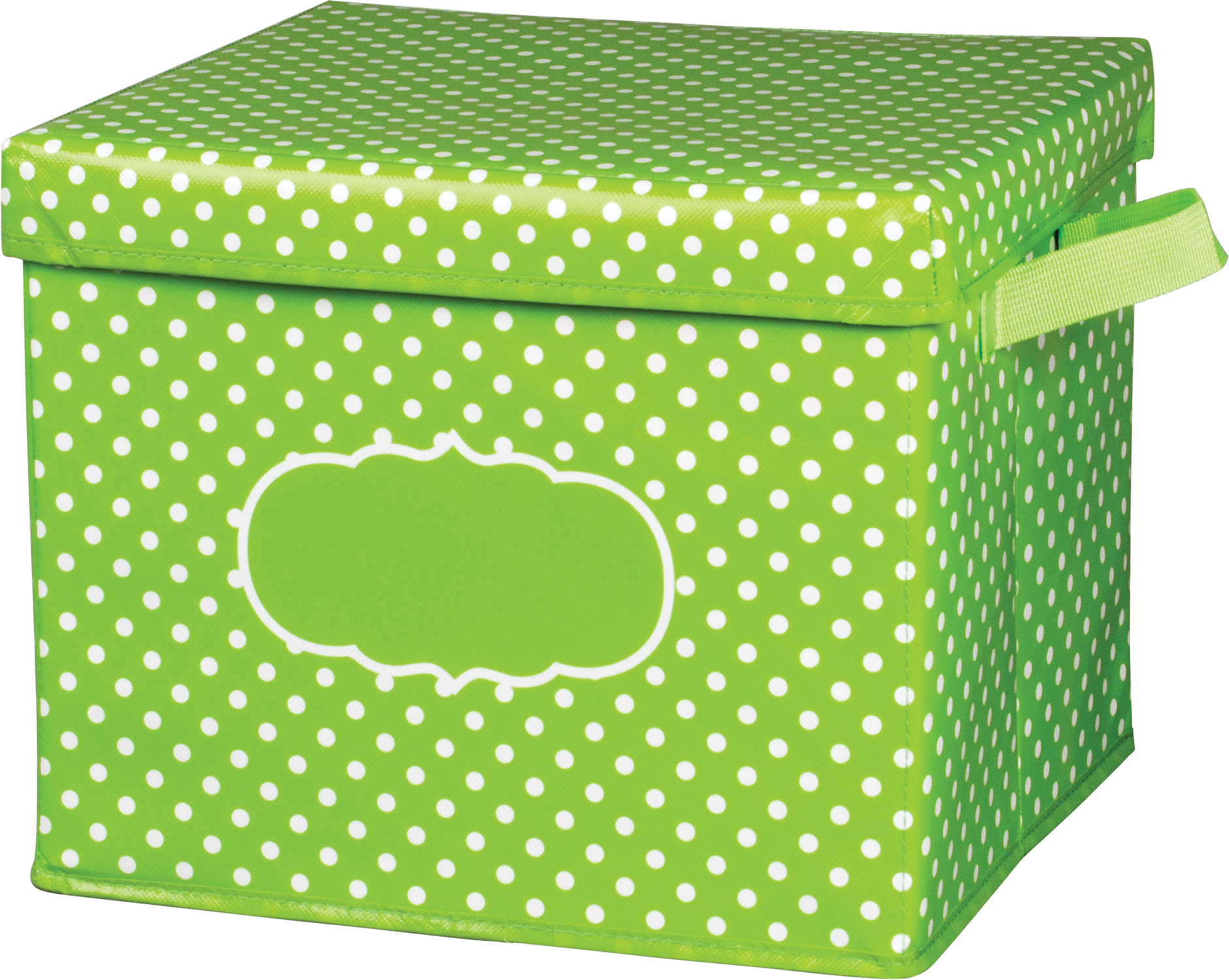Lime Polka Dots Storage Box