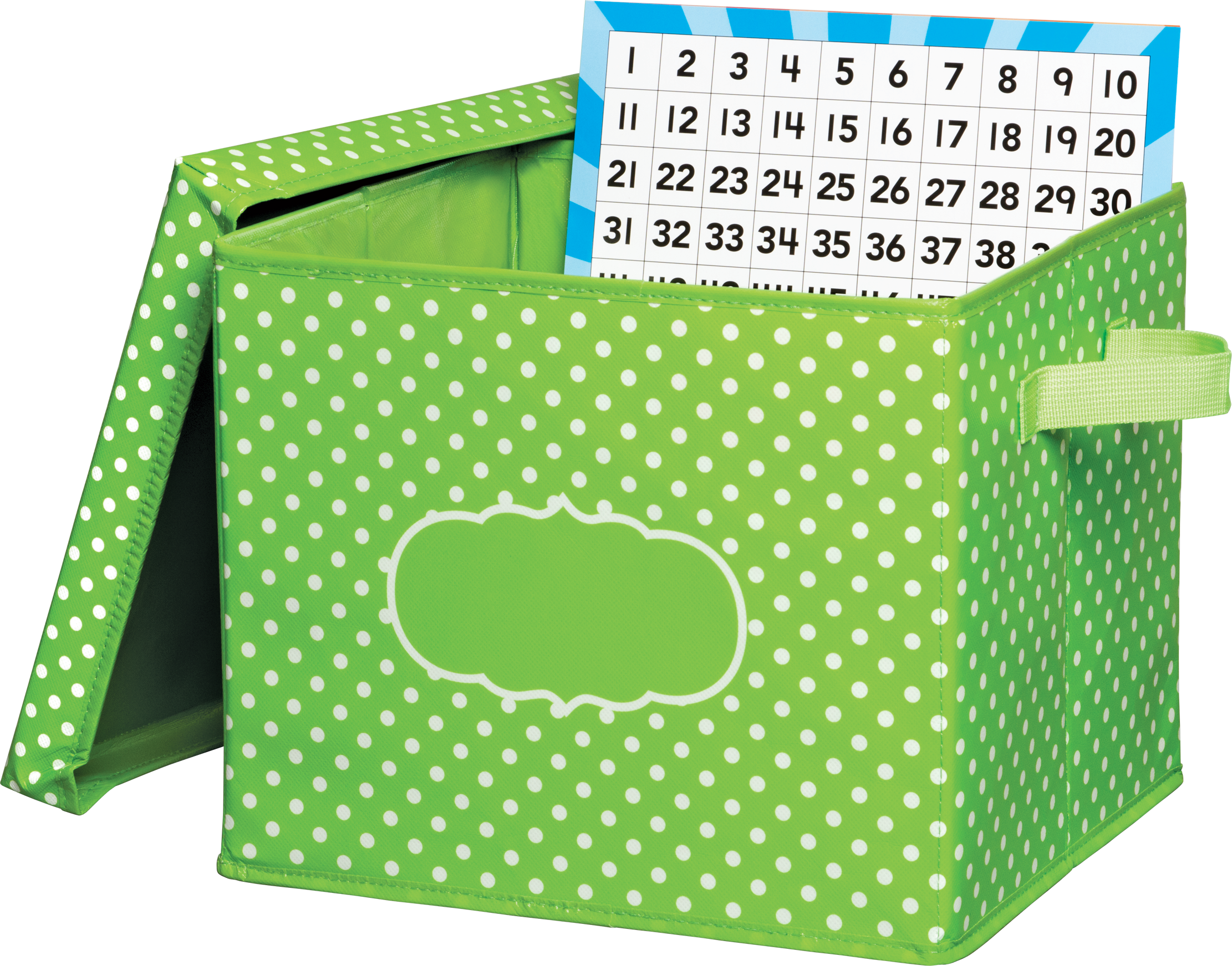Lime Polka Dots Storage Box