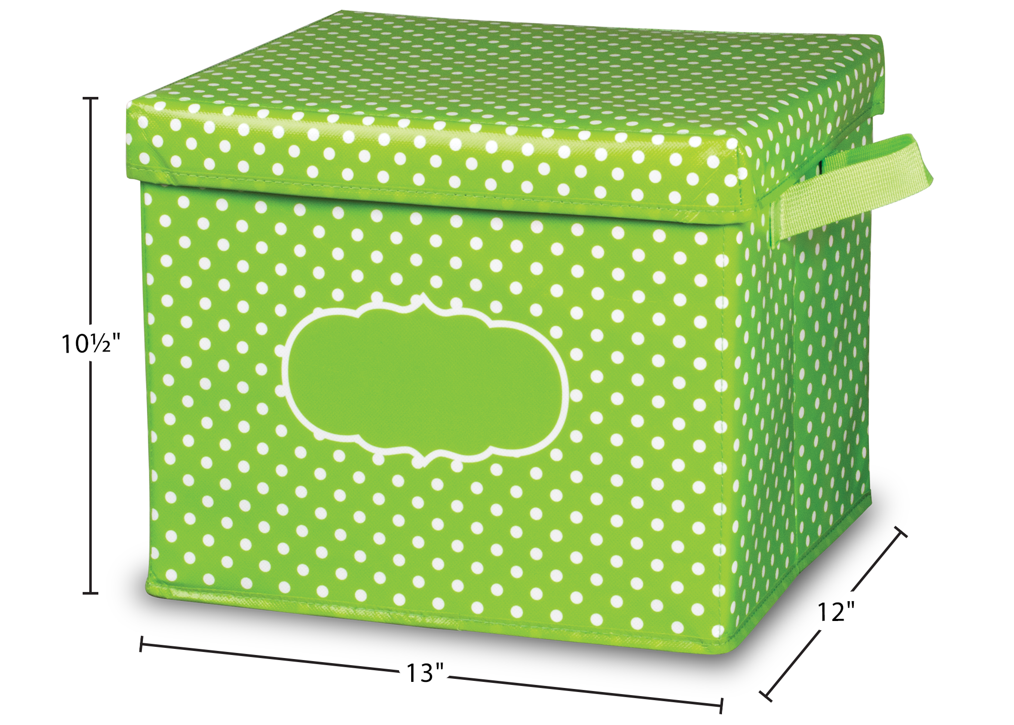 Lime Polka Dots Storage Box