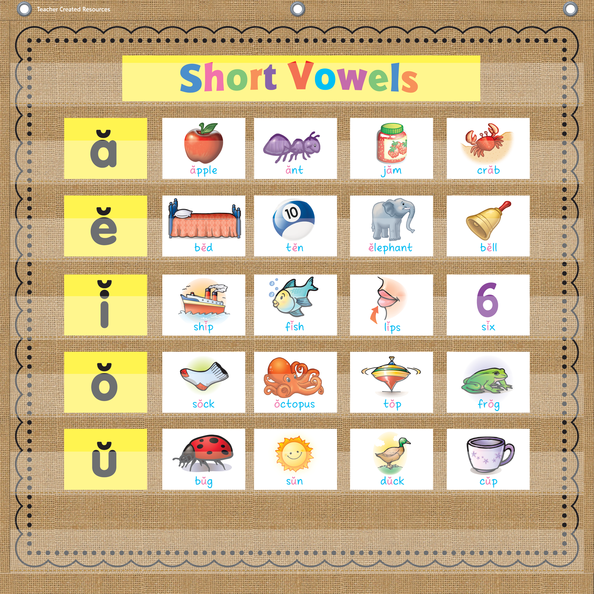 Burlap 7 Pocket Chart (28" x 28")