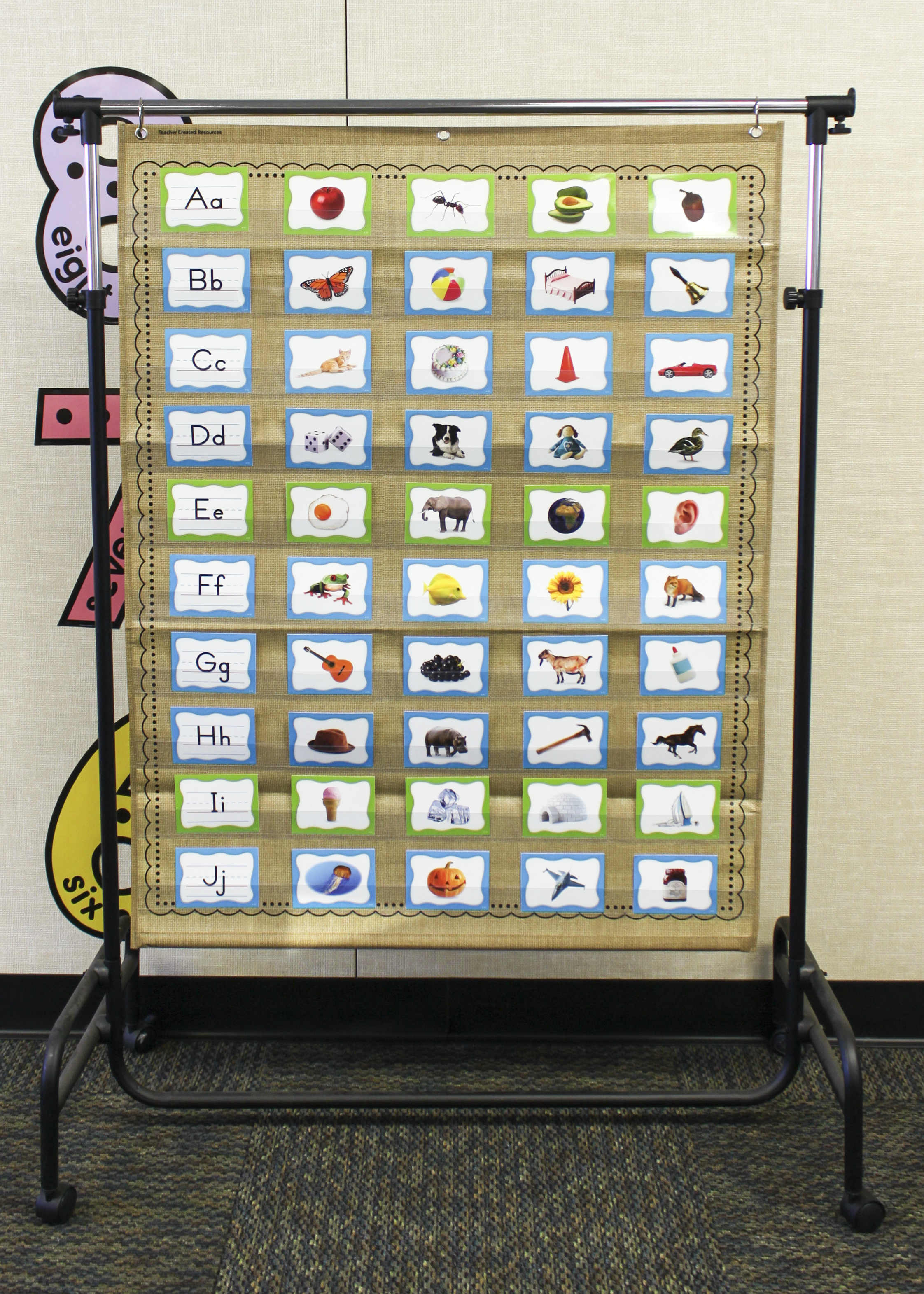 Burlap 10 Pocket Chart (34" x 44")