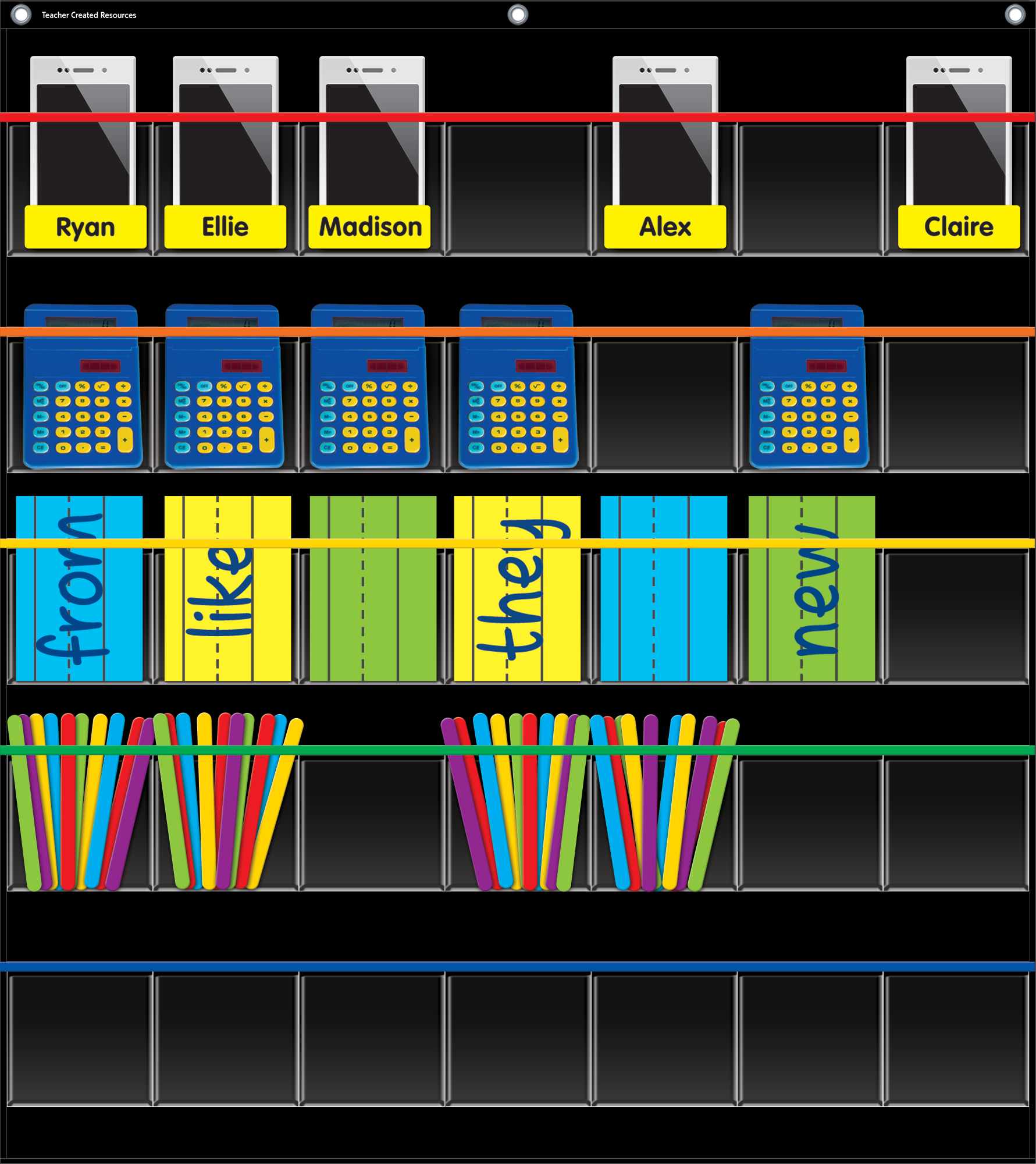 Black Storage Pocket Chart (32-1/2" x 36-1/2")