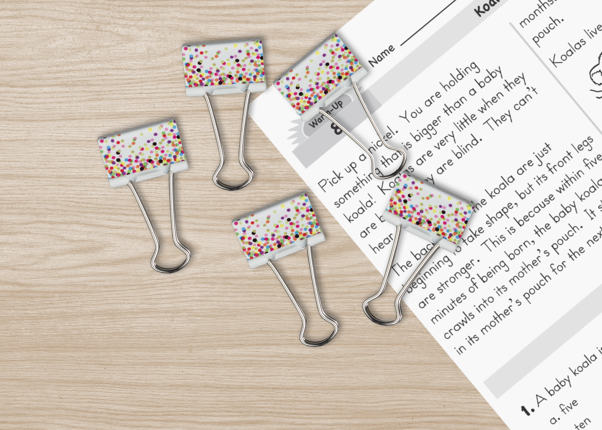 Confetti Medium Binder Clips