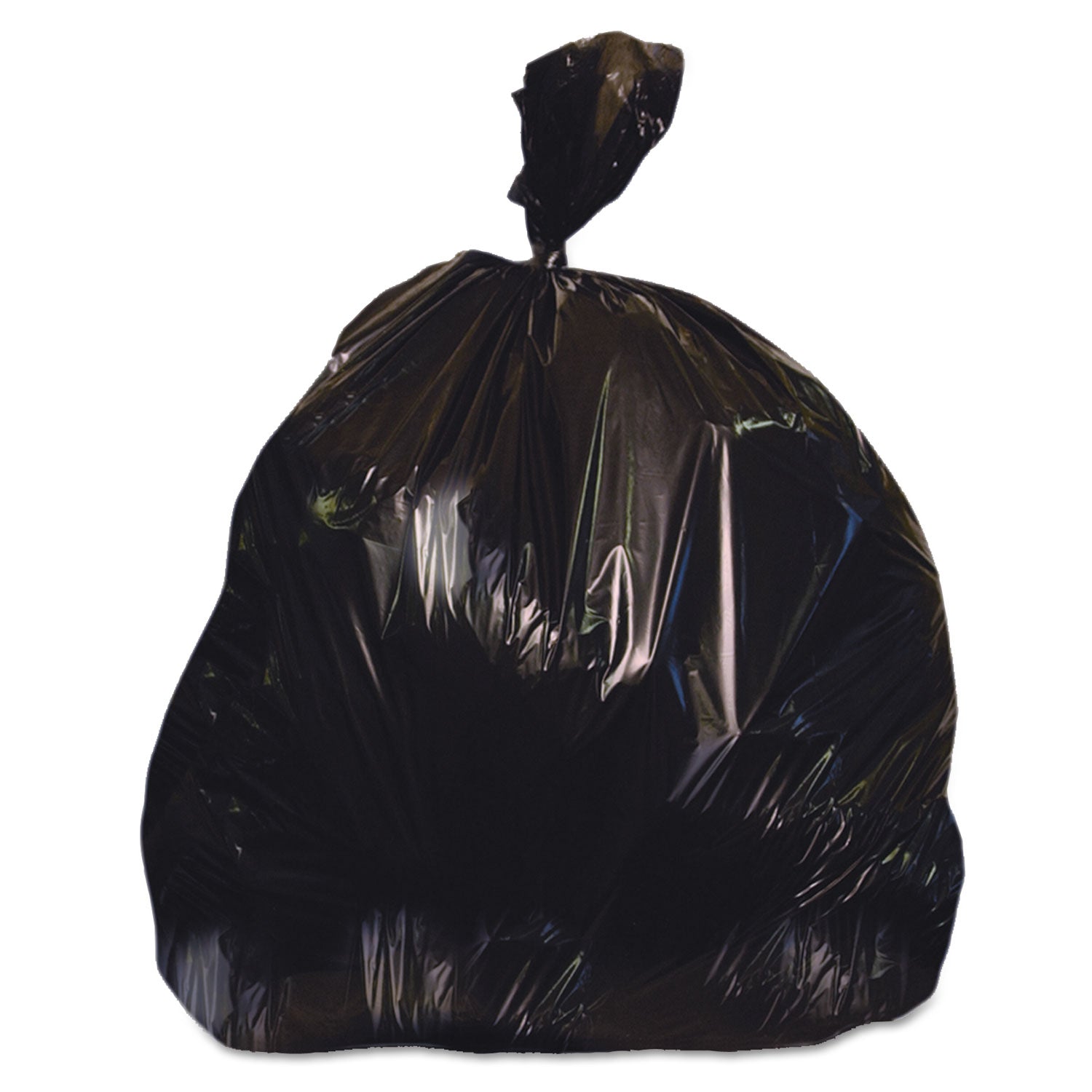Linear Low-Density Can Liners, 60 Gal, 1.25 Mil, 38" X 58", Black, 100/carton