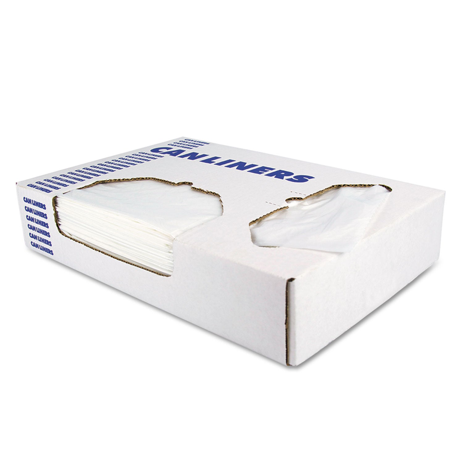 Linear Low-Density Can Liners, 60 Gal, 1.5 Mil, 38" X 58", Clear, 100/carton