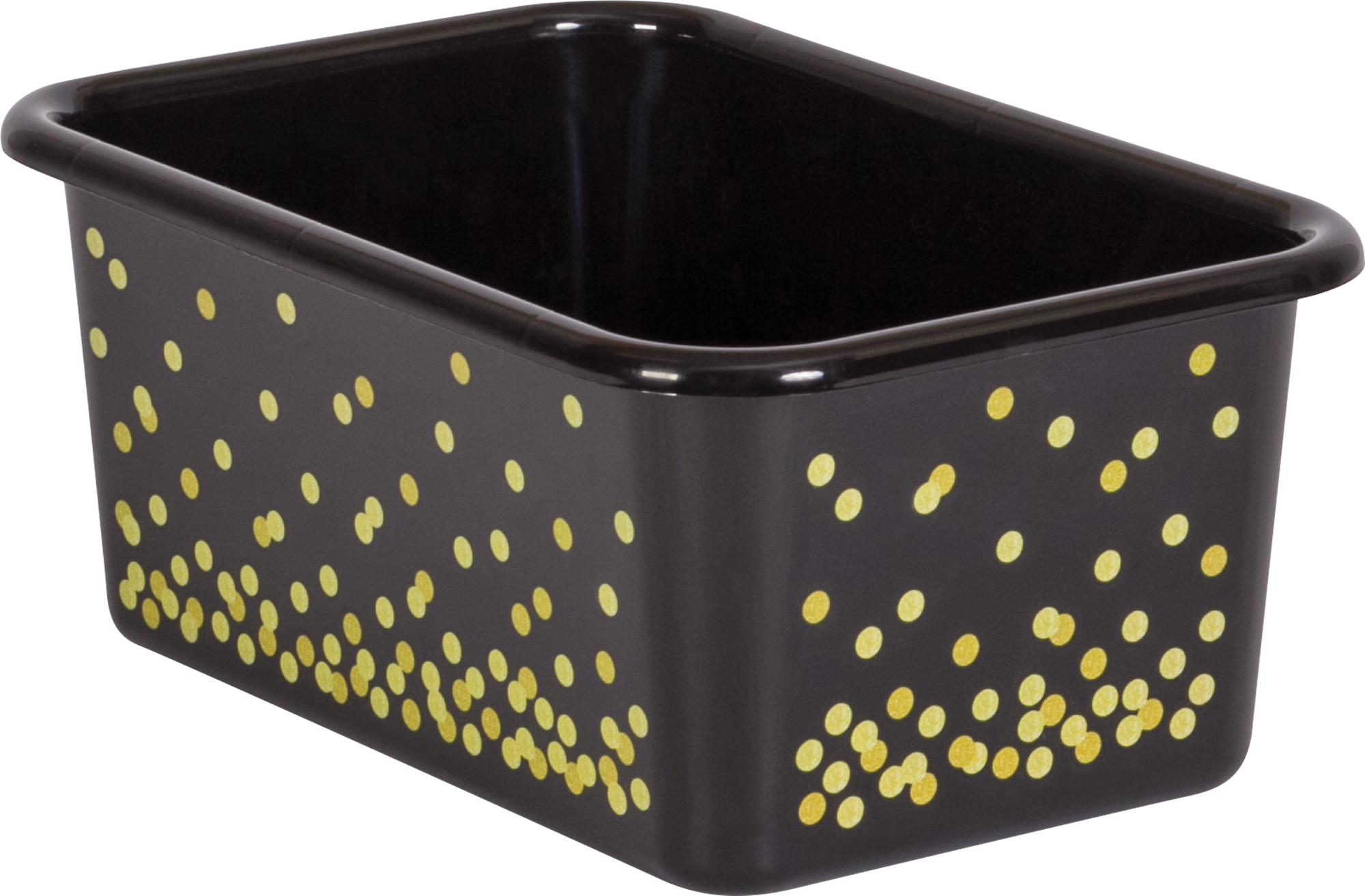 Black Confetti Small Plastic Storage Bin