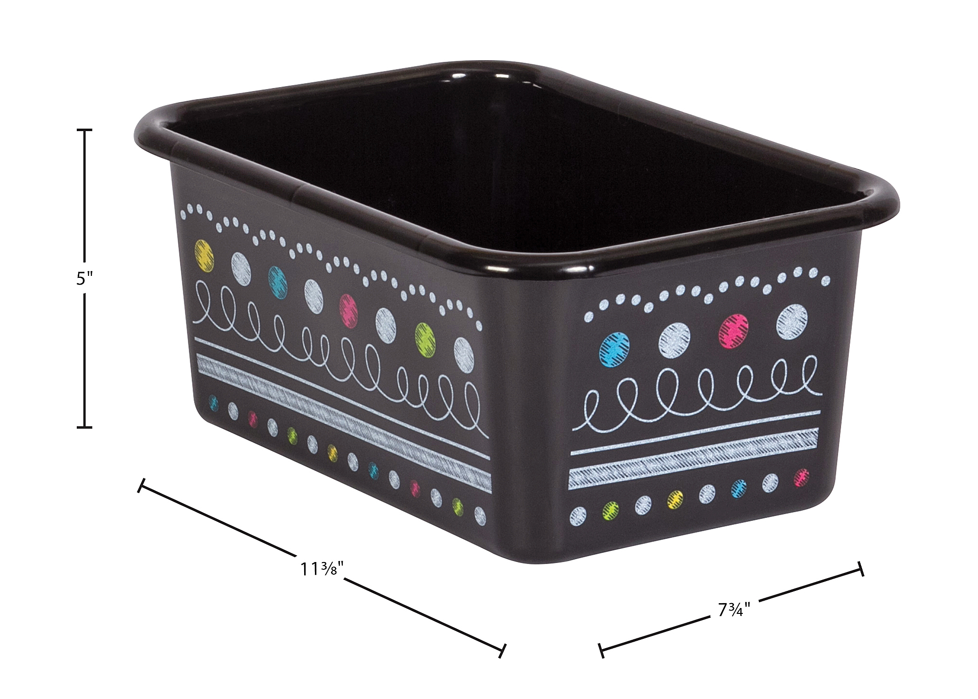 Chalkboard Brights Small Plastic Storage Bin