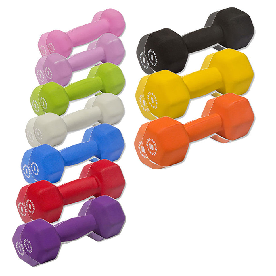 Neoprene Dumbell Set, 1-10Lbs Pairs