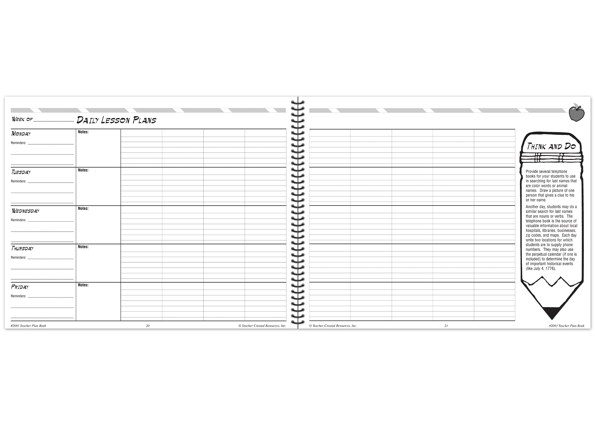 Chalkboard Teacher Plan Book