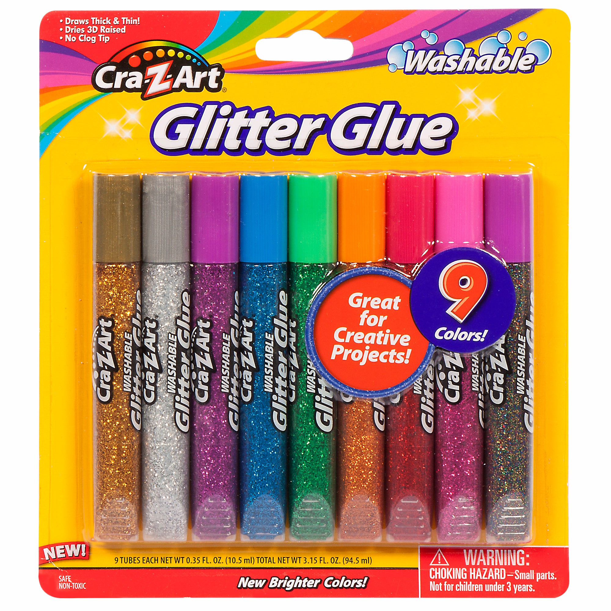 Cra-Z-Art Washable Glitter Glue - 9 Count