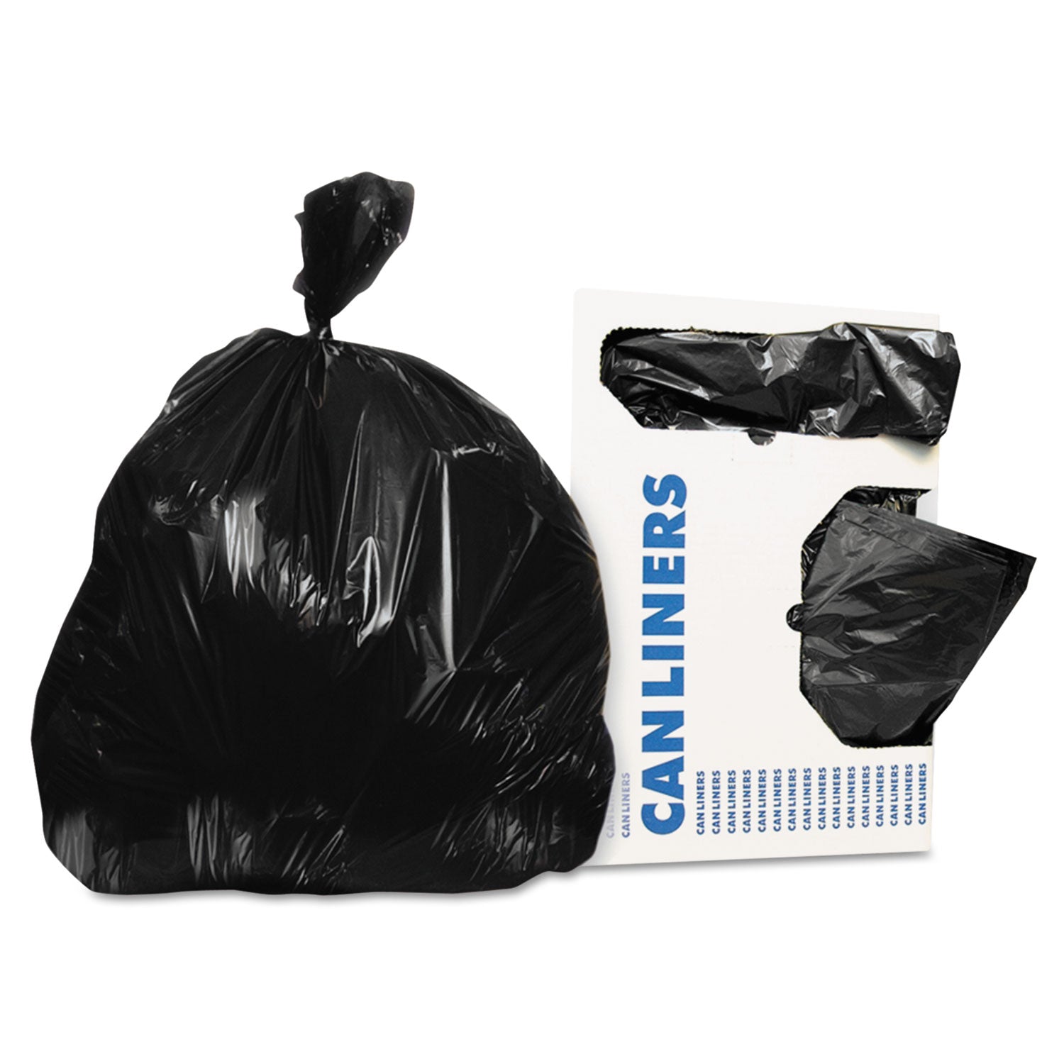 Linear Low-Density Can Liners, 30 Gal, 0.9 Mil, 30" X 36", Black, 200/carton