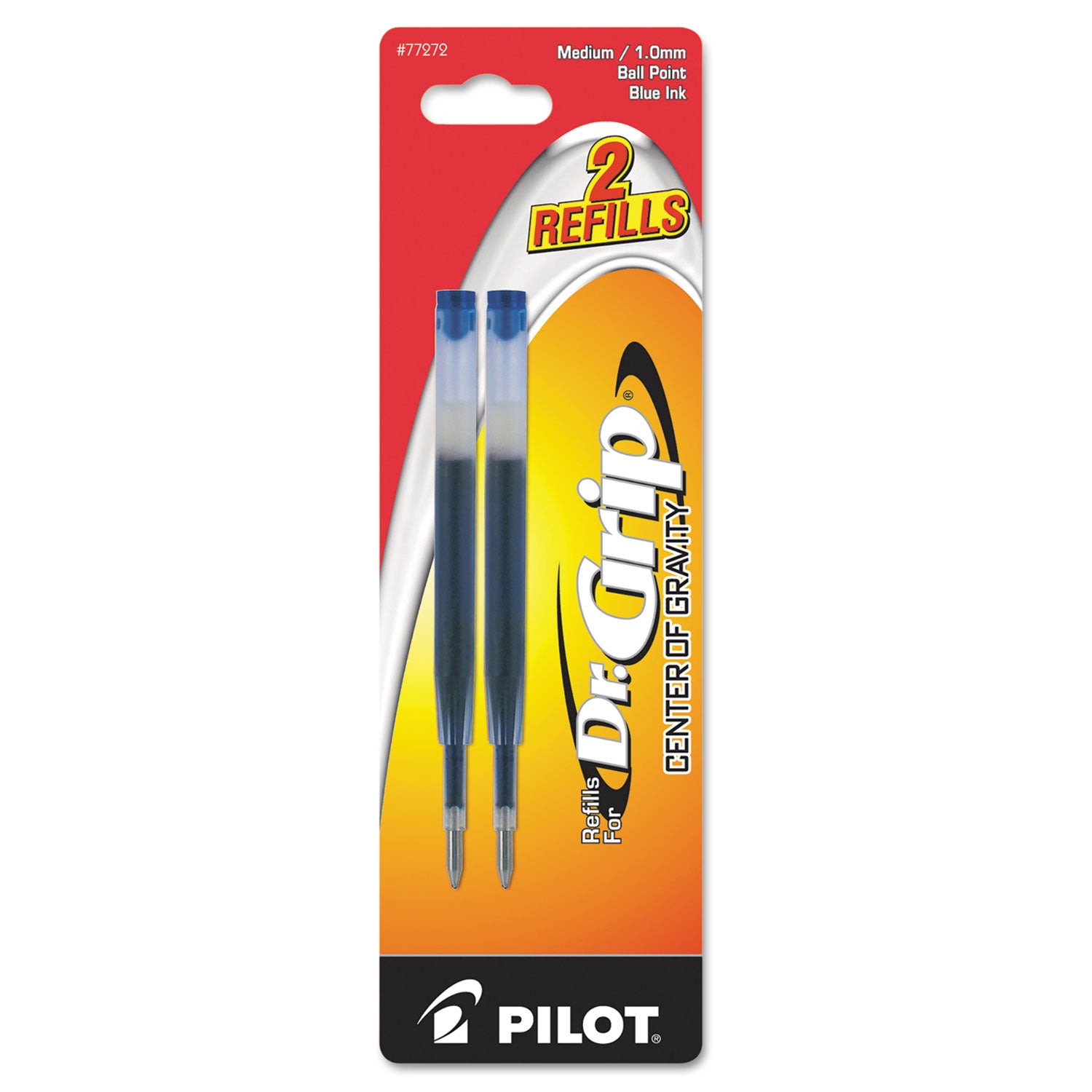Pilot Dr. Grip Center of Gravity Pen Refills - 1 mm , Medium Point - Blue Ink - 1 Pack