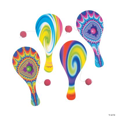 Psychedelic Paddleball Games - 12 Pieces