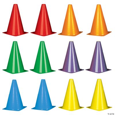 Plastic Traffic Cones - 12 Pieces